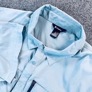 Cotopaxi Men's L Blue Sumaco Short-Sleeve Vented Tech Shirt Outdoors Hiking